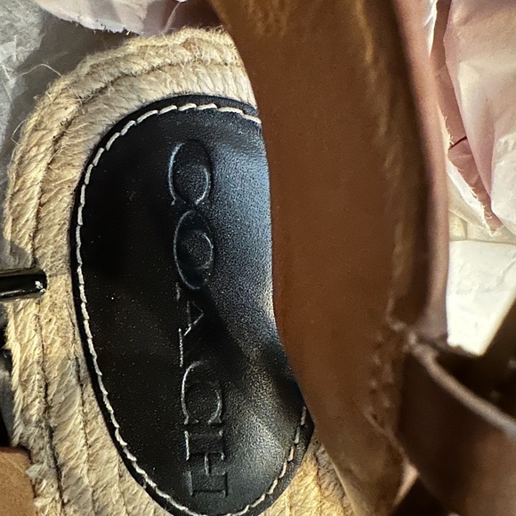 ▫️Coach▫️Rita Black Nappa Leather Espadrilles - Picture 9 of 11